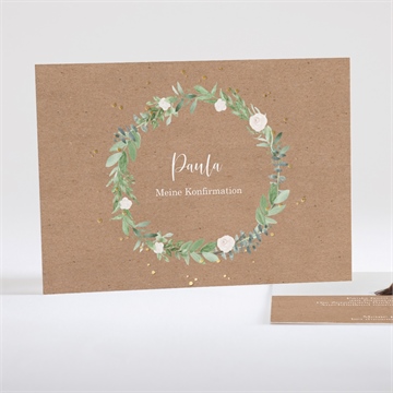 Einladung Konfirmation vergoldung auf kraftpapier