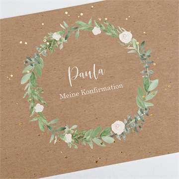 Einladung Konfirmation vergoldung auf kraftpapier - Vue 3