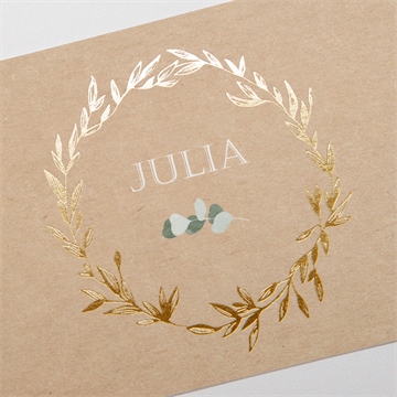 Einladung Konfirmation goldkranz und kraftpapier - Vue 3