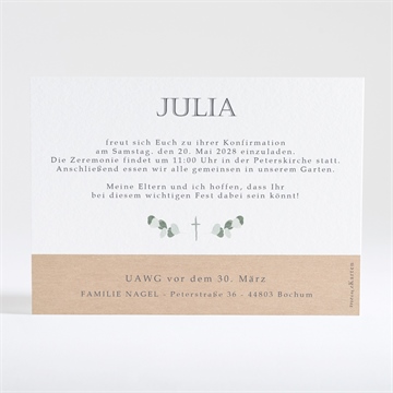 Einladung Konfirmation goldkranz und kraftpapier - Vue 4