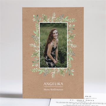 Einladung Konfirmation bild im blätterrahmen
