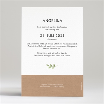 Einladung Konfirmation bild im blätterrahmen - vue 2