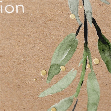 Einladung Konfirmation blätterranke kraftpapier - Vue 2