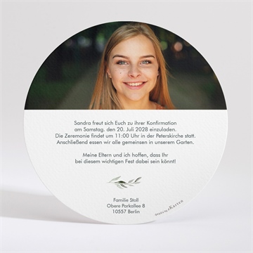 Einladung Konfirmation blätterranke kraftpapier - Vue 4