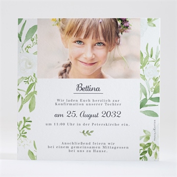 Einladung Konfirmation weiße rosen - Vue 3