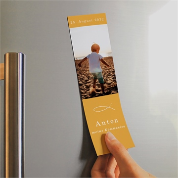 Andenken Kommunion senfgelb - magnet - Vue 2