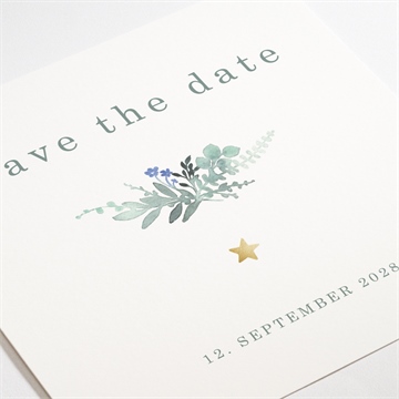 Save the Date Karte initialen - gold - Vue 3