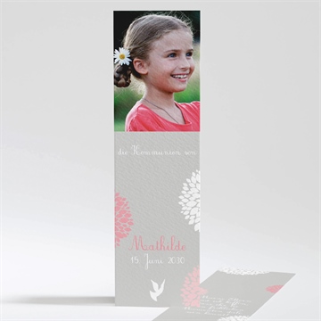 Andenken Kommunion taube mit blumen