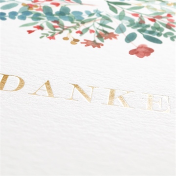 Dankeskarte Geburt blumenstrauß - gold - Vue 2