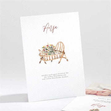 Dankeskarte Geburt süßes kinderbett