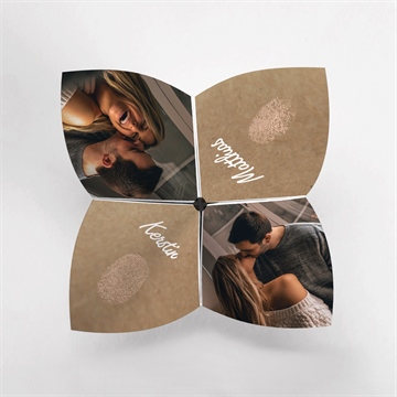 Hochzeitseinladung herzabdruck - origami - Vue 2