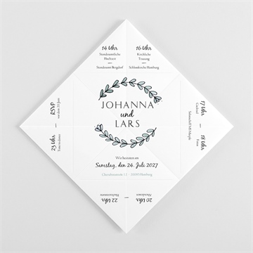 Hochzeitseinladung perfekt geplant - origami - Vue 3