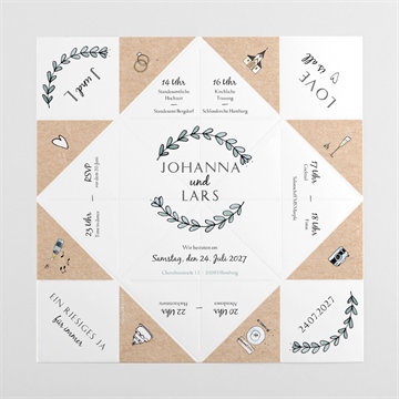 Hochzeitseinladung perfekt geplant - origami - Vue 4