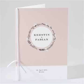 Kirchenheft Hochzeit in pink und weiß