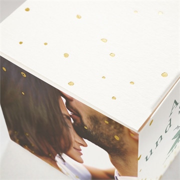 Geschenkbox Hochzeit initialen - gold - Vue 2