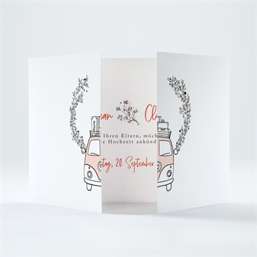 Hochzeitseinladung love and peace - doppelklapp