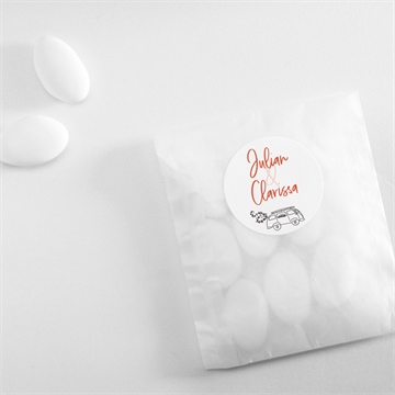 Aufkleber Hochzeit love and peace - Vue 4