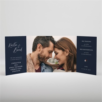 Hochzeitseinladung nachtblumen - doppelklapp - Vue 2