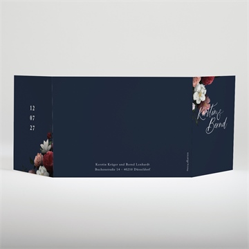 Hochzeitseinladung nachtblumen - doppelklapp - Vue 3