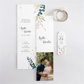 Hochzeitseinladung moderne schönheit - dreiteilig - Vue 4