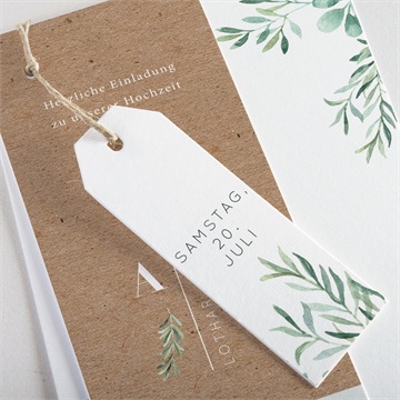 Hochzeitseinladung landluft - dreiteilig - Vue 2