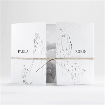 Hochzeitseinladung zu zweit - doppelklapp