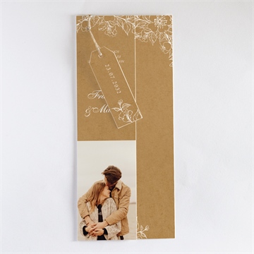 Hochzeitseinladung weiße blüten - dreiteilig - Vue 3