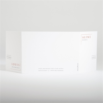 Hochzeitseinladung lovestory - doppelklapp - Vue 3