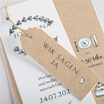 Hochzeitseinladung perfekt geplant - dreiteilig - Vue 2