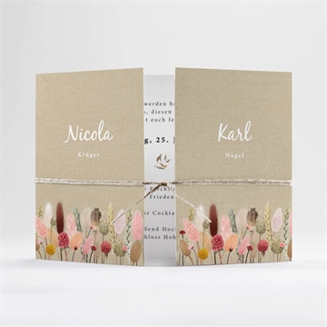 Hochzeitseinladung feldblumenstrauß - doppelklapp