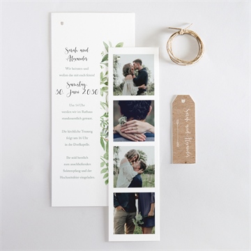 Hochzeitseinladung blättertanz - dreiteilig - Vue 4