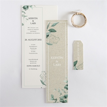 Hochzeitseinladung intime blätterwelt - dreiteili - Vue 4