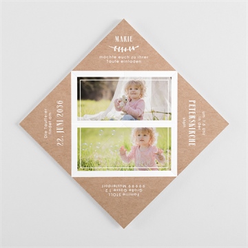 Einladung Taufe foto auf kraftpapier - Vue 3