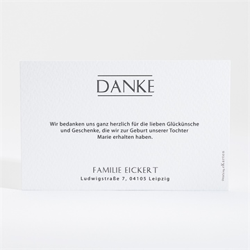 Dankeskarte Geburt initial im patchwork - gold - Vue 4