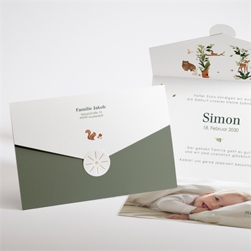 Geburtskarte kleiner dschungel