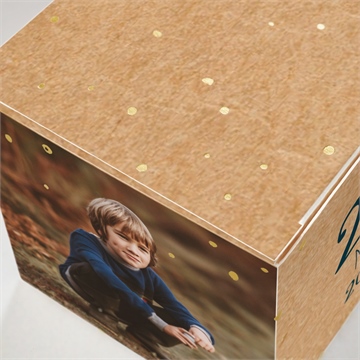 Geschenkbox Kommunion kraftpapierillustration - gold - Vue 2