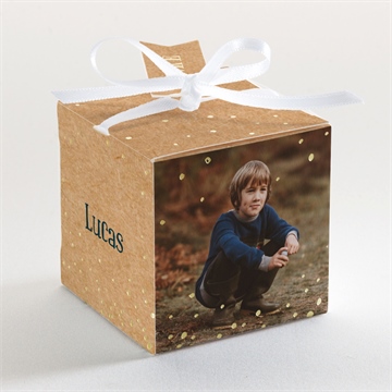 Geschenkbox Kommunion kraftpapierillustration - gold - Vue 3