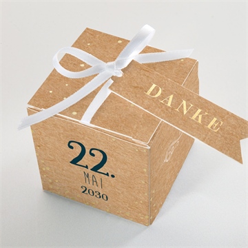 Geschenkbox Kommunion kraftpapierillustration - gold - Vue 4