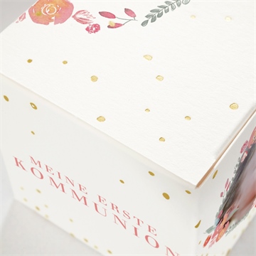 Geschenkbox Kommunion aquarellkranz - gold - Vue 2
