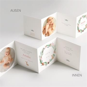 Geburtskarte tanz der waldtiere - Vue 4