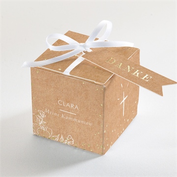 Geschenkbox Kommunion zarte malerei - gold