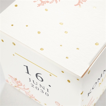 Geschenkbox Kommunion pflanzendrucke - gold - Vue 2
