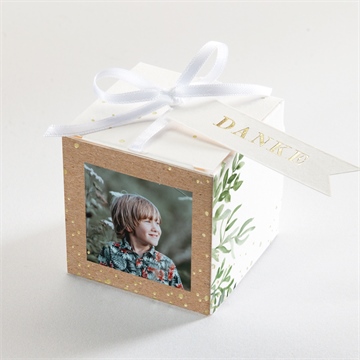 Geschenkbox Kommunion pflanzenillustration - gold