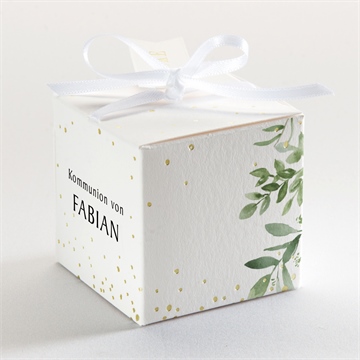 Geschenkbox Kommunion pflanzenillustration - gold - Vue 3