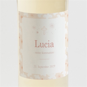 Flaschenetikett Kommunion hoch hinaus