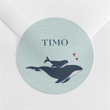 Sticker Geburt mein kleiner walfisch - rund