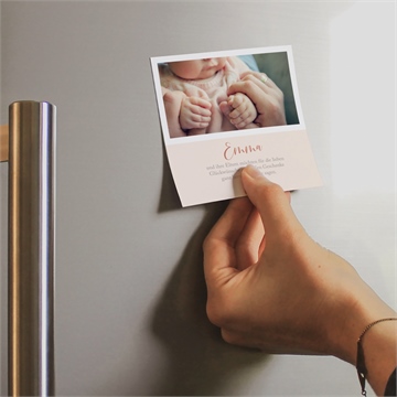 Dankeskarte Geburt rosa kleidchen - magnet - Vue 2