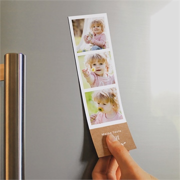 Andenken Taufe foto auf kraftpapier - magnet - Vue 2