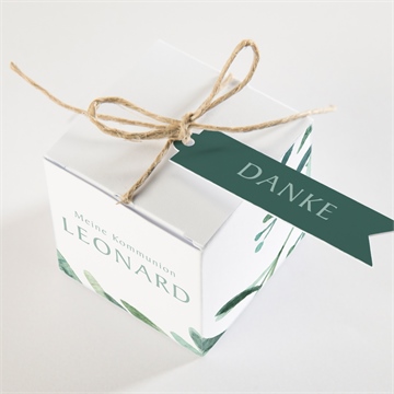 Geschenkbox Kommunion blätter und vergoldung - Vue 3