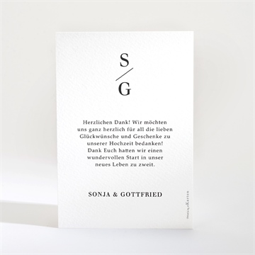 Dankeskarte Hochzeit schwarz und pastell - Vue 2
